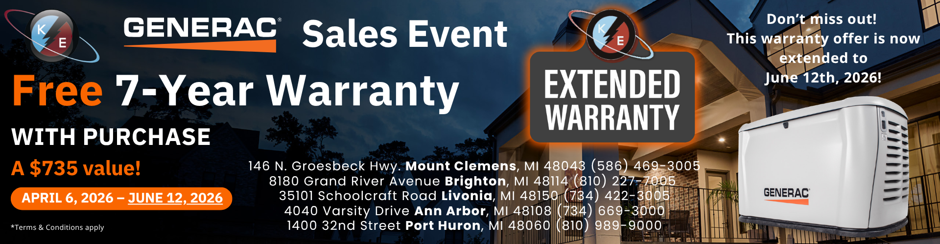 Generac Warranty Spring Promotion Extended
